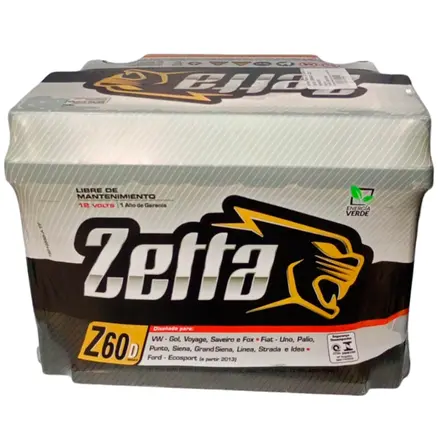 BATERIA 12V 60A (POLO DIREITO) C/ TROCA ZETTA 000915105DB