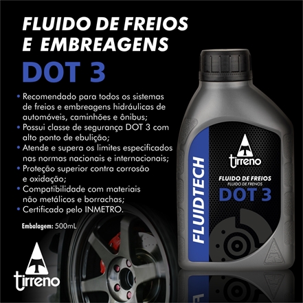 FLUIDO FREIO DOT 4 TIRRENO ORIGINAL 500ML TIRRENO ORIGINAL é na Anchieta  Peças , Peças e Acessórios para Caminhões, Ônibus e Carretas.