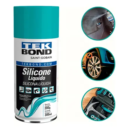 SILICONE LIQUIDO SPRAY 300ML PLASTICOS VIDRO COURO TEKBOND 21553005900
