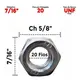 PORCA SEXTAVADA 7/16 - 20 FIOS (ROSCA FINA) MDM RA059